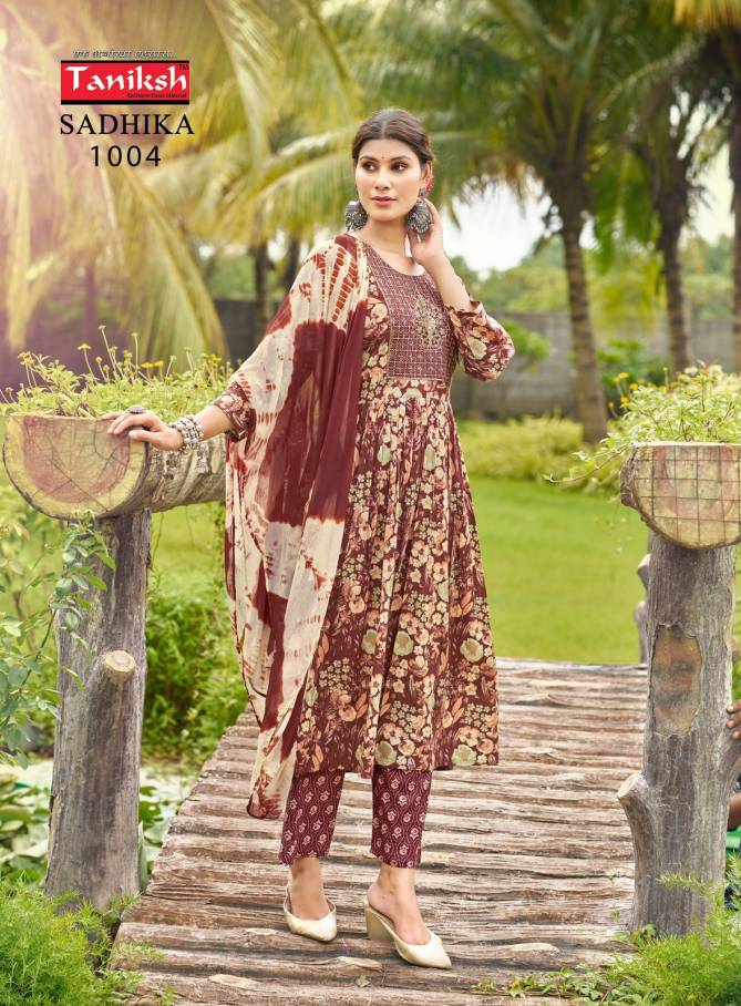 Sadhika Vol 1 By Taniksh Rayon Printed Kurti With Bottom Dupatta Wholesale Price In Surat
